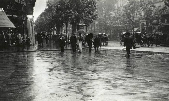 A-Wet-Day-on-the-Boulevard,-Paris-(1894)